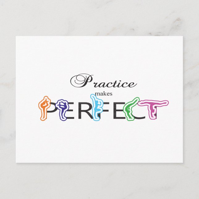 Cartão Postal A prática torna o perfeito (Frente)