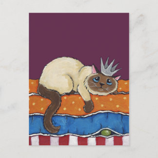 Cartão Postal A Princesa Cat e o Cartão-postal de Arte de Ervilh