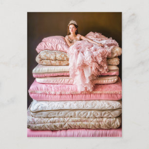 Cartão Postal A princesa e a ervilha na sua cama