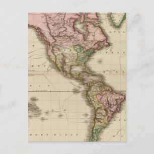 Cartão Postal A projeção do Mundo sobre Mercator, parte oeste