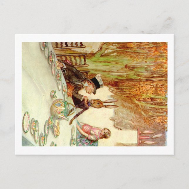 CARTÃO POSTAL A PRÓPRIA ALICE À FESTA DO CHÁ DO MALDITO (Frente)