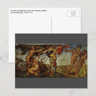 Cartão Postal A Queda e Expulsão de Michelangelo, Jardim do Éden