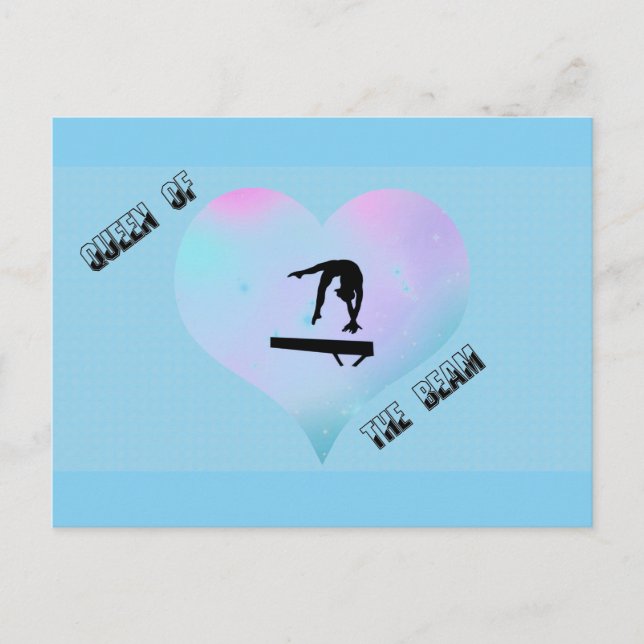 Cartão Postal A Rainha da Ginástica Beam - Azul (Frente)