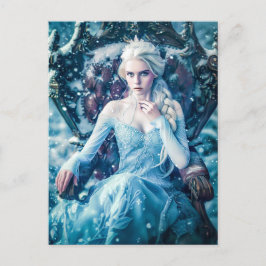 Cartão Postal A rainha da neve em seu trono