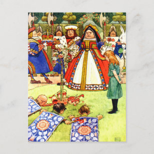 Cartão Postal A Rainha dos Corações e Alice no País das Maravilh