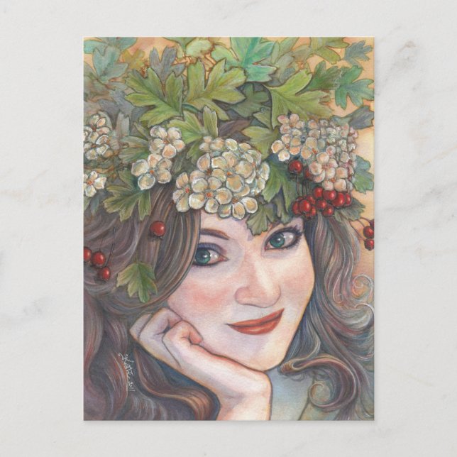 Cartão Postal A Rainha Hawthorn. (Frente)