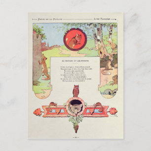 Cartão Postal A raposa e as uvas