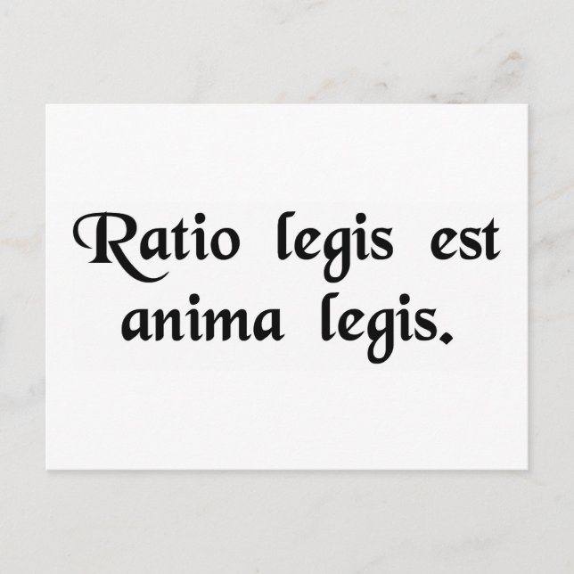 Cartão Postal A razão da lei é a alma da lei. (Frente)