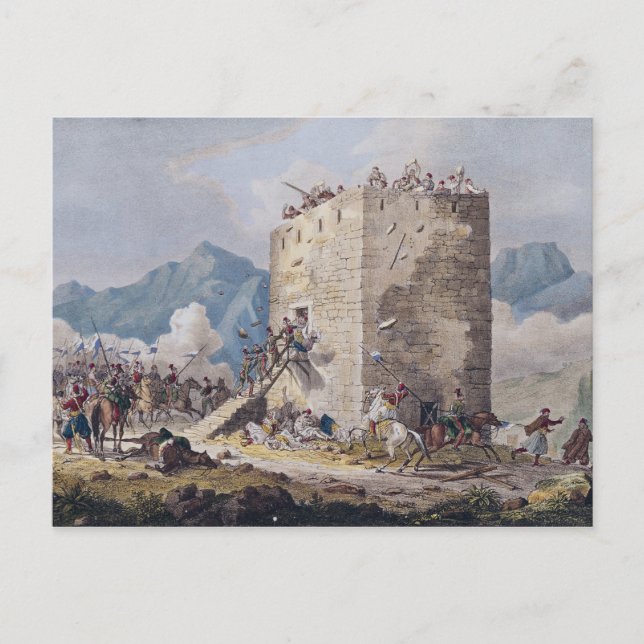 Cartão Postal A resistência de quarenta rebeldes gregos (Frente)