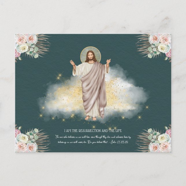Cartão Postal A ressurreição de Jesus Cristo - Páscoa (Frente)
