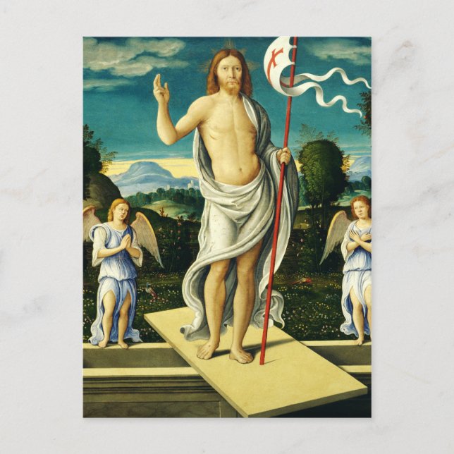 Cartão Postal A ressurreição de Jesus por Girolamo da Santacroc (Frente)
