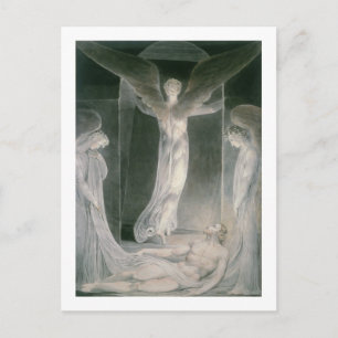 Cartão Postal A ressurreição: Os anjos tirando a pedra