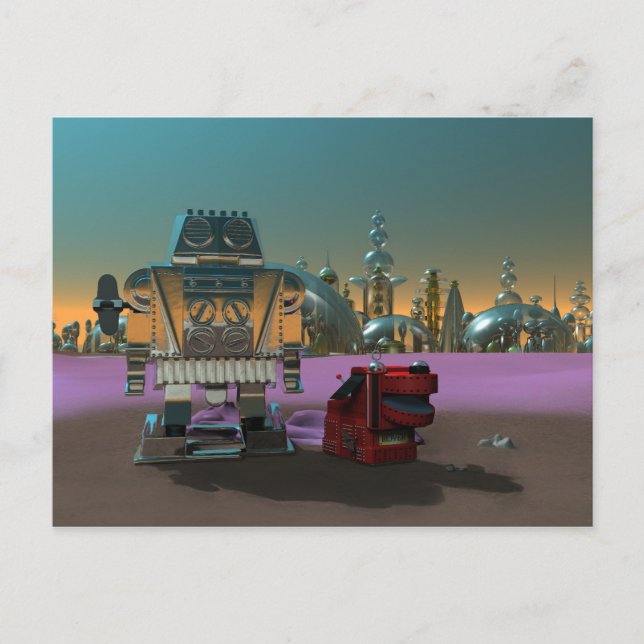 Cartão Postal A Robot and His Dog Postcard (Frente)