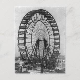 Cartão Postal A Roda Ferris Original No Expositi Columbia