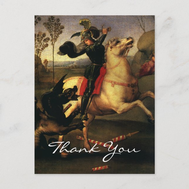 Cartão Postal A Rua de Raphael, George Lutando contra o Dragão (Frente)