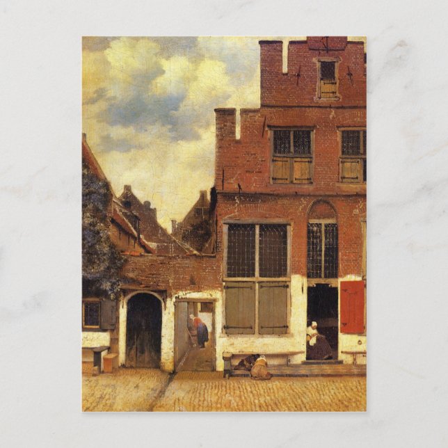 Cartão Postal A rua pequena de Johannes Vermeer (Frente)
