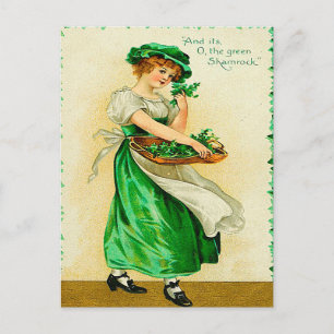 Cartão Postal A Rua verde Shamrock Vintage. Dia de Patrick