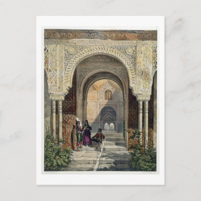 Cartão Postal A sala das duas irmãs em Alhambra, Grana (Frente)