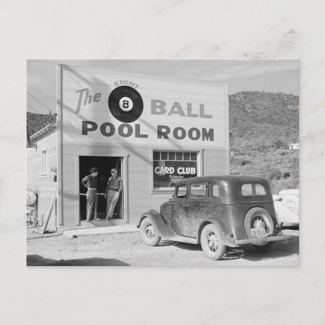 Cartão Postal A Sala de Bilhar Eight Ball, 1940 (Frente)