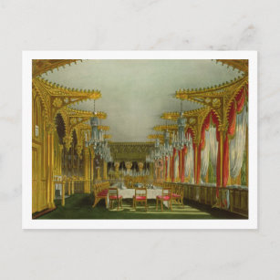 Cartão Postal A sala de jantar gótica em Carlton House, de Pyne"