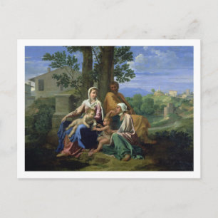 Cartão Postal A Santa Família com SS. John, Elizabeth e o I