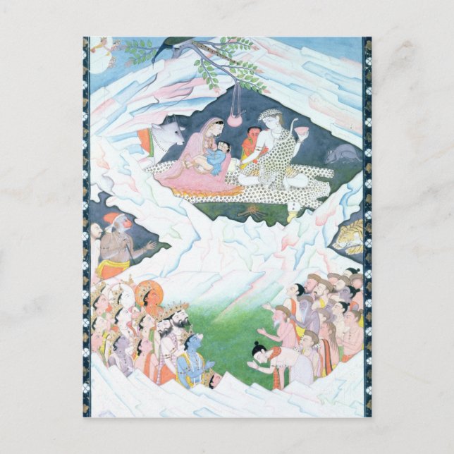 Cartão Postal A Santa Família de Shiva e Parvati (Frente)