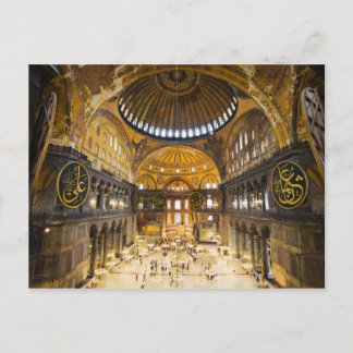 Cartão Postal A Santa Sofia Interior em Istambul