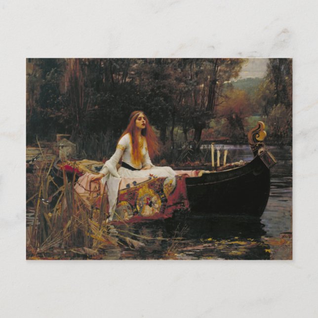 Cartão Postal A Senhora de Shalott, John William Waterhouse (Frente)