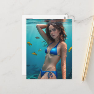 Cartão Postal A Senhora do Biquíni Azul