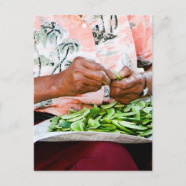 Cartão Postal A senhora do feijão de manteiga