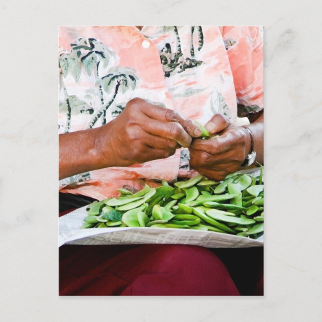 Cartão Postal A senhora do feijão de manteiga (Frente)