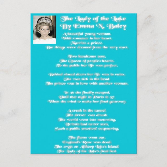 Cartão Postal A Senhora do Lago (Frente)