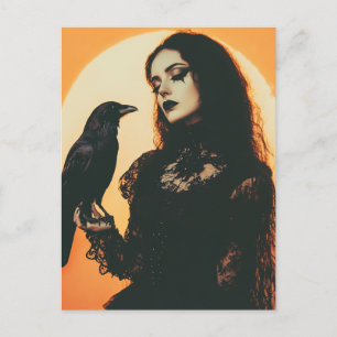 Cartão Postal A Senhora e o Raven