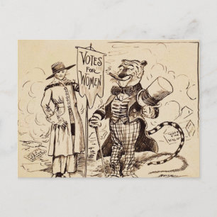 Cartão Postal A Senhora e o Tigre por Clifford K. Berryman