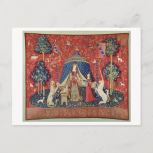 Cartão Postal A Senhora e o Unicórnio: "Ao meu único desejo"