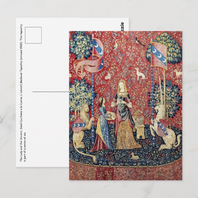 Cartão Postal A Senhora e o Unicórnio, Cheiro (Frente/Verso)