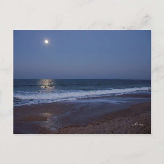 Cartão Postal A serenidade do oceano à noite, postal (Frente)