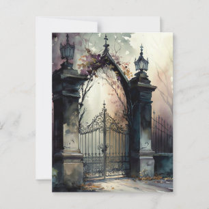 Cartão Postal A Série Portão do Cemitério Gótico Design 12