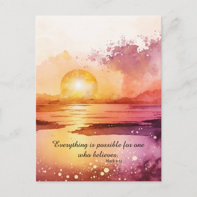 Cartão Postal A Série Praia de Aquarela Design 3 (Frente)