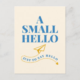 Cartão Postal A Small Hello Playful Typography Design