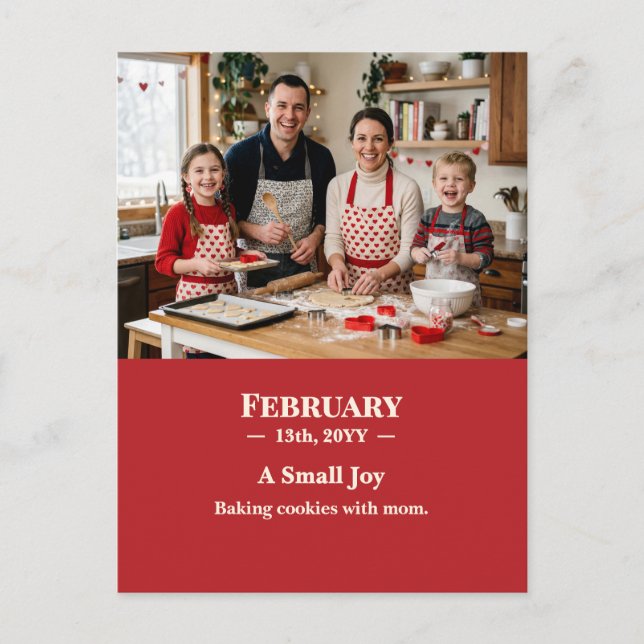 Cartão Postal A Small Joy February Memory Photo Postcard (Frente)