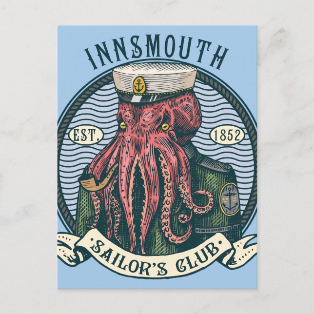 Cartão Postal A sombra sobre o nsmouth Lovecraft Cthulhu Sailor (Frente)