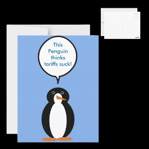 Cartão Postal A Sra. Penguin diz que TariFF é Suck