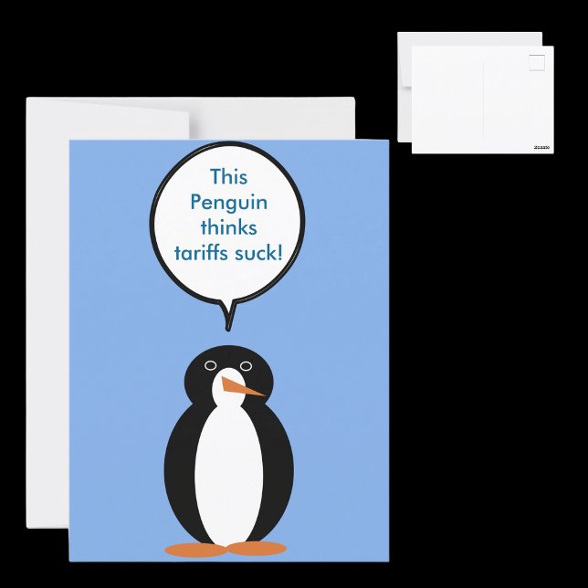 Cartão Postal A Sra. Penguin diz que TariFF é Suck (Criador carregado)