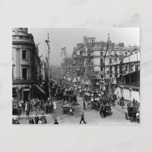 Cartão Postal A Strand London com as Decorações do Jubileu