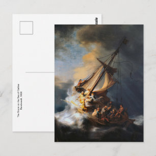 Cartão Postal A Tempestade no Mar da Galileia por Rembrandt Post
