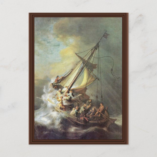 Cartão Postal A Tempestade No Mar Da Galileia. Por Rembrandt Van (Frente)