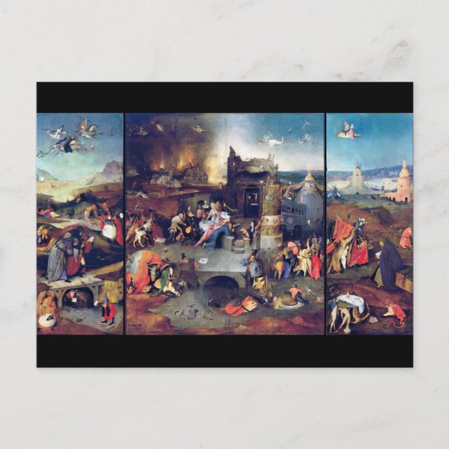 Cartão Postal A tentação do Santo Anthony, Bosch (Frente)