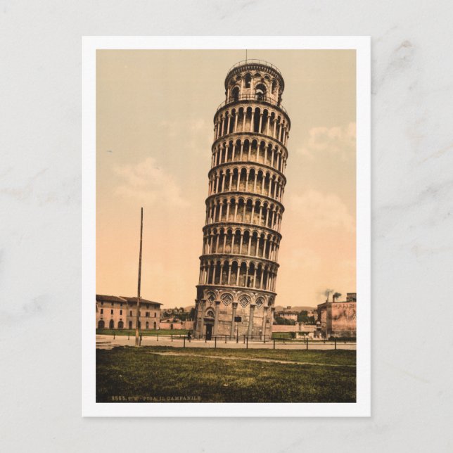 Cartão Postal A Torre Adormecida de Pisa, Toscana, Itália (Frente)