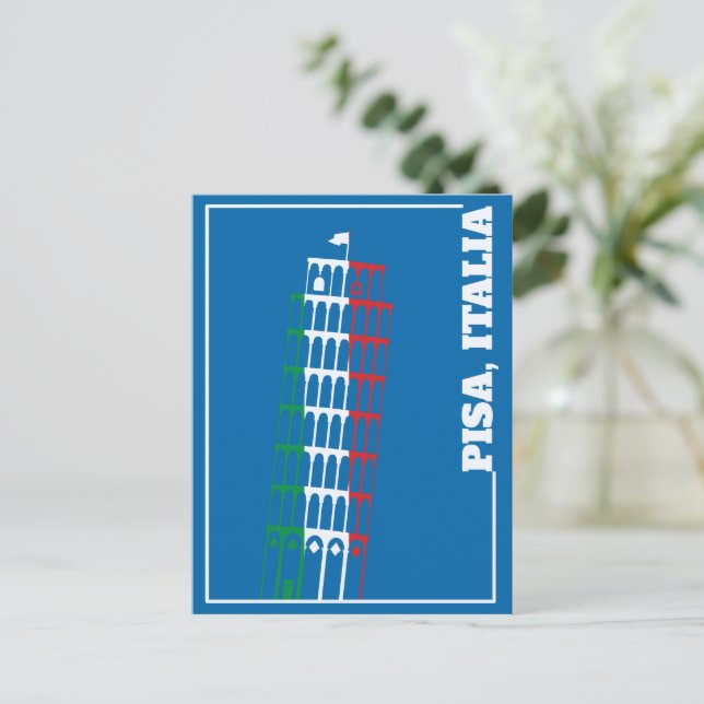 Cartão Postal A Torre de Pisa, Itália (Em pé/Frente)